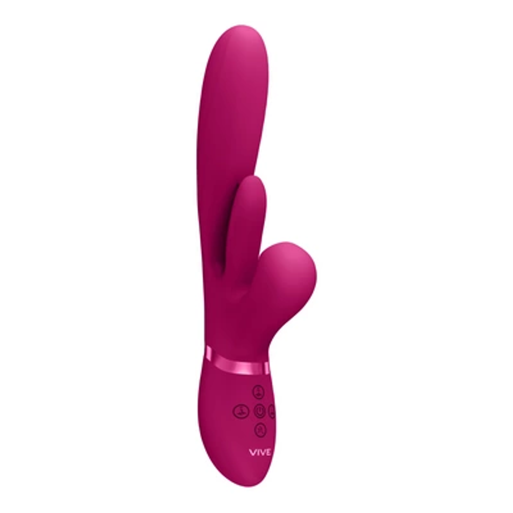 VIVE by Shots Kura - Vibrator za G-točku s mlataranjem jezika i stimulatorom pulsnog vala - roza slika 1
