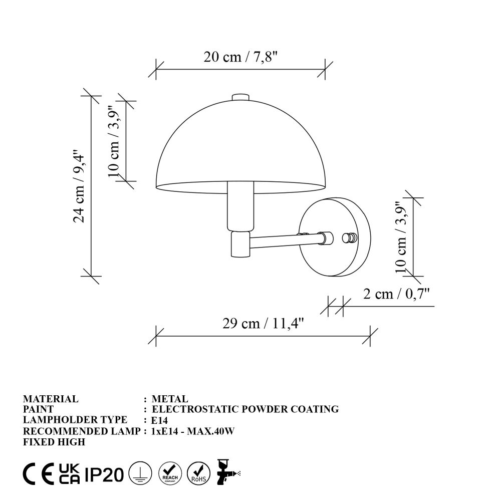 Zidna Lampa Togg - 14832, boje: Tirkizna slika 6