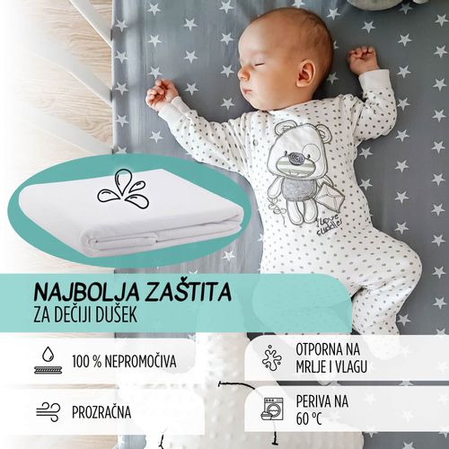 Vodootporna zaštita za dušek Vitapur Baby Protect white 60x120 cm slika 3