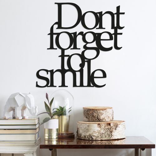 Wallity Dont Forget To Smile Black Decorative Metal Wall Accessory slika 1