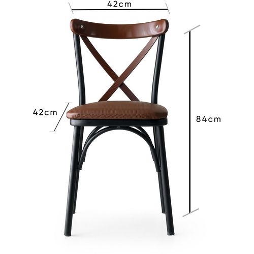 Ekol - 1332 V4 Brown Chair Set (4 Pieces) slika 7