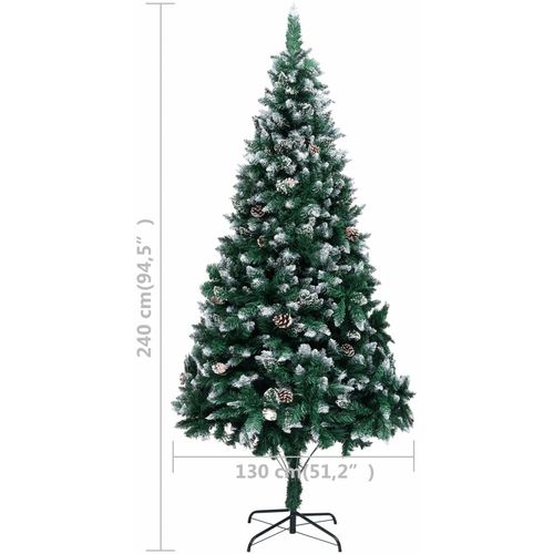 Umjetno božićno drvce sa šiškama i bijelim snijegom 240 cm slika 6