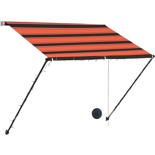 Tenda na uvlačenje s LED svjetlima 150x150 cm narančasto-smeđa slika 36