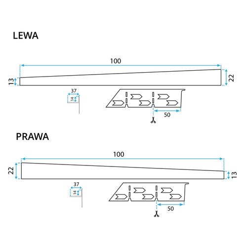 Letva za tuš kabinu 100cm Brush Gold slika 10