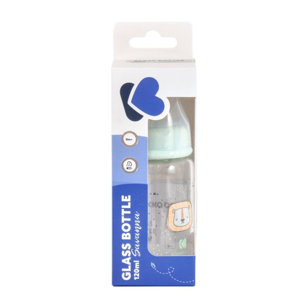 Kikka Boo Staklena flašica Savanna 120ml 0+ Mint slika 3