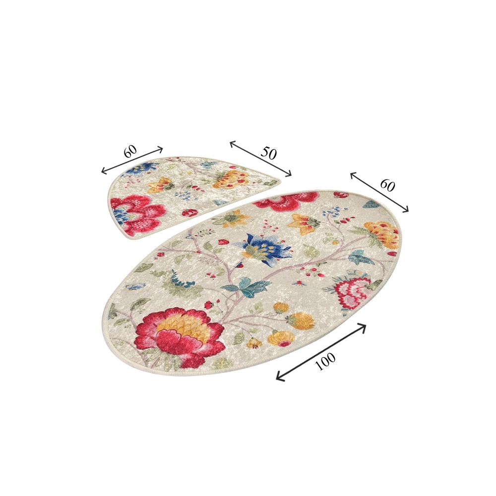 Set Kupatilskih Prostirki Arya Oval Multicolor (2 Komada) slika 3