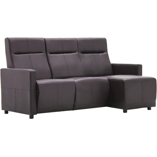 Kutna nagibna sofa s presvlakom od umjetne kože smeđa slika 10