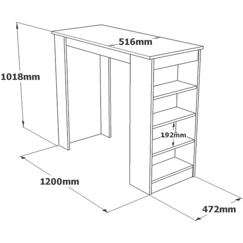 Woody Fashion Barski stol, Bijela boja Sivo, ST1 - GW slika 6