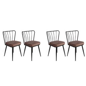 Yıldız-947 V4 Set Stolica Svijetlosmeđa i Crna (4 Komada)