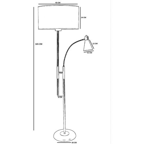 Forza Siyah Lambader Silindir Hasır Siyah Abajurlu Black Floor Lamp slika 4