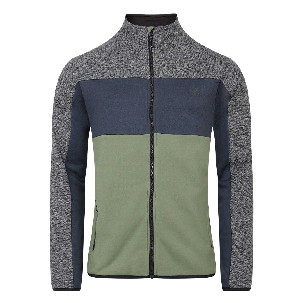 Dare2B Muški duks na kopčanje Venture Fleece, Charcoal Grey/Olive slika 1