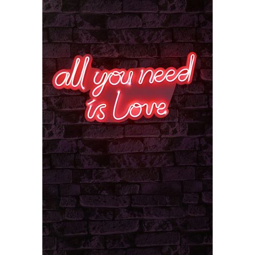 Wallity All You Need is Love - Crvena Dekorativna Plastična LED Rasveta slika 2