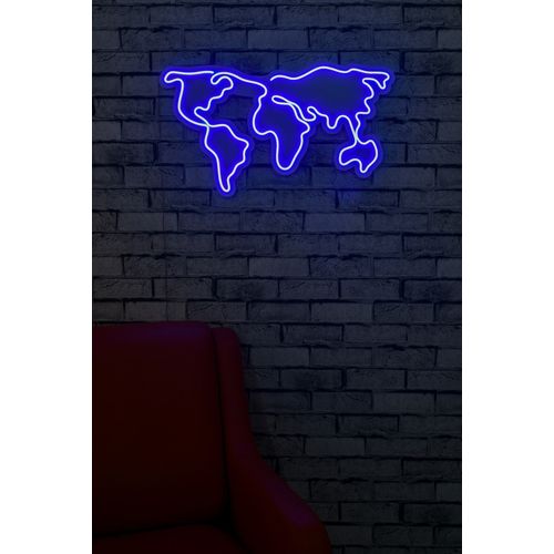 Wallity Zidna dekoracije svijetleća WORLDplavi, World Map - Blue slika 14