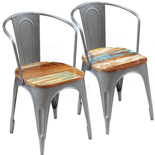 Blagovaonske stolice 2 kom od masivnog obnovljenog drva slika 48