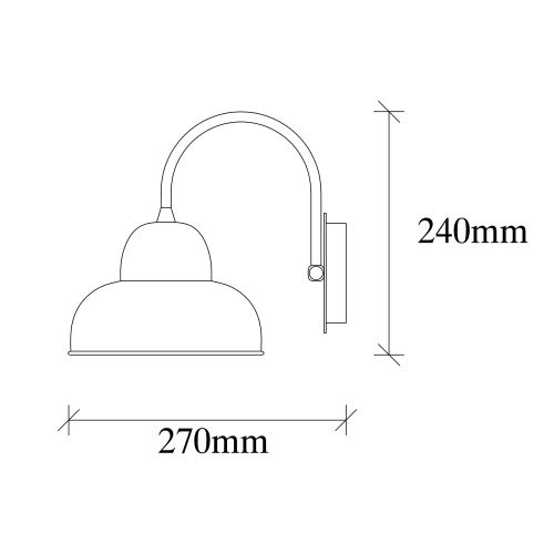 Berceste - 180BLACK-A Crna Zidna Lampa slika 3