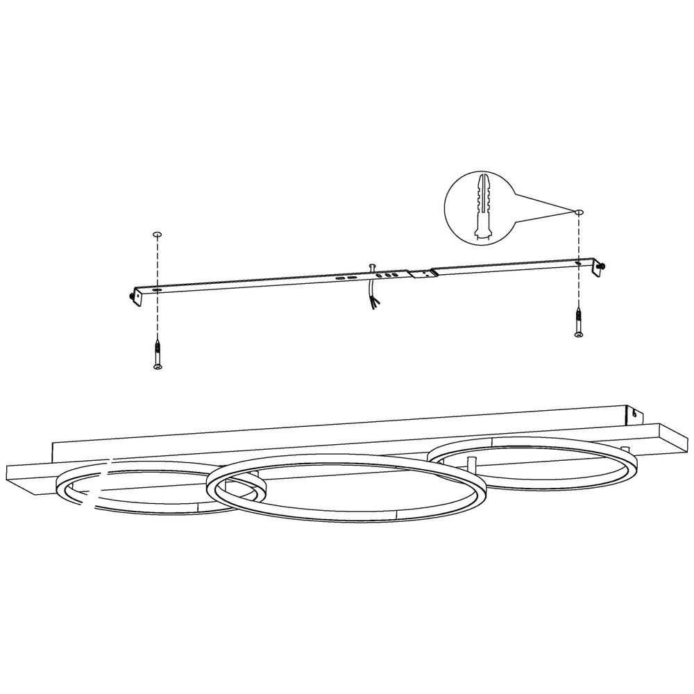 Eglo Boyal stropna lampa, LED, 3x12W, 3400lm, crna/bijela/rustik smeđa/drvo slika 5