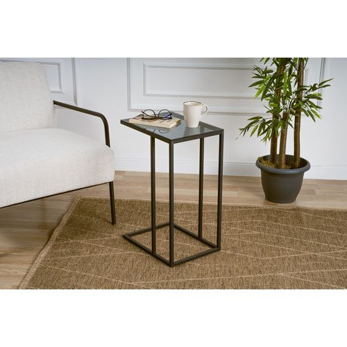 Alaska C - Smoked Glass Black Side Table slika 1