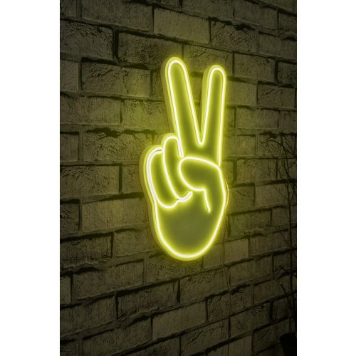 Wallity Ukrasna plastična LED rasvjeta, Victory Sign - Yellow slika 6