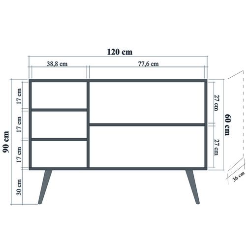 Woody Fashion Komoda, Sonoma hrast, MEGA-220 slika 8