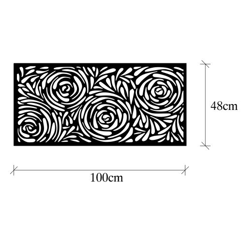 Wallity Metalna zidna dekoracija, Decorative Panel 2 - Black slika 6