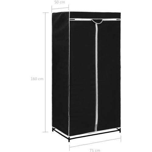 282437 Wardrobe Black 75x50x160 cm slika 9