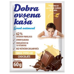 DOBRA OVSENA KAŠA sa 3 vrste čokolade 60g 