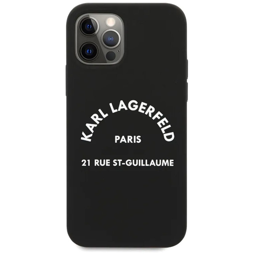 Maska Karl Lagerfeld Hc Silicone RSG za iPhone 12/12 Pro 6.1 crna (KLHCP12MSLSGRBK) slika 1