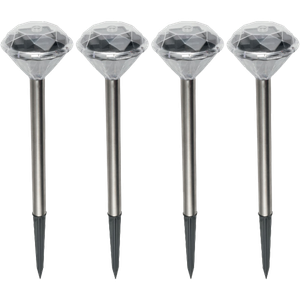 home Solarna vrtna LED lampa, metalna, set 4 komada, 200 mAh - MX 802/4