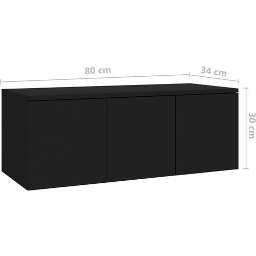 TV ormarić visoki sjaj crni 80 x 34 x 30 cm od iverice slika 15