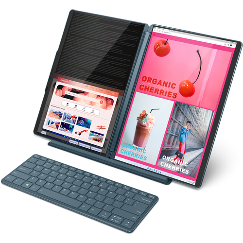 Lenovo 82YQ0034RM Yoga Book 9 13IRU8 (Tidal Teal, Aluminium) 10-Core i7-1355U (2P+8E) 3.7-5.0GHz/12MB 16GB DDR5 1TB-NVMe 2x 13.3" 2.8K (2880x1800) OLED 400n DolbyVision Glass DigitalPen3 Touch 5MP+IR Iris-Xe WiFi A/X BT5.1 3xTB4 80Wh 1.34kg Win11Home slika 3