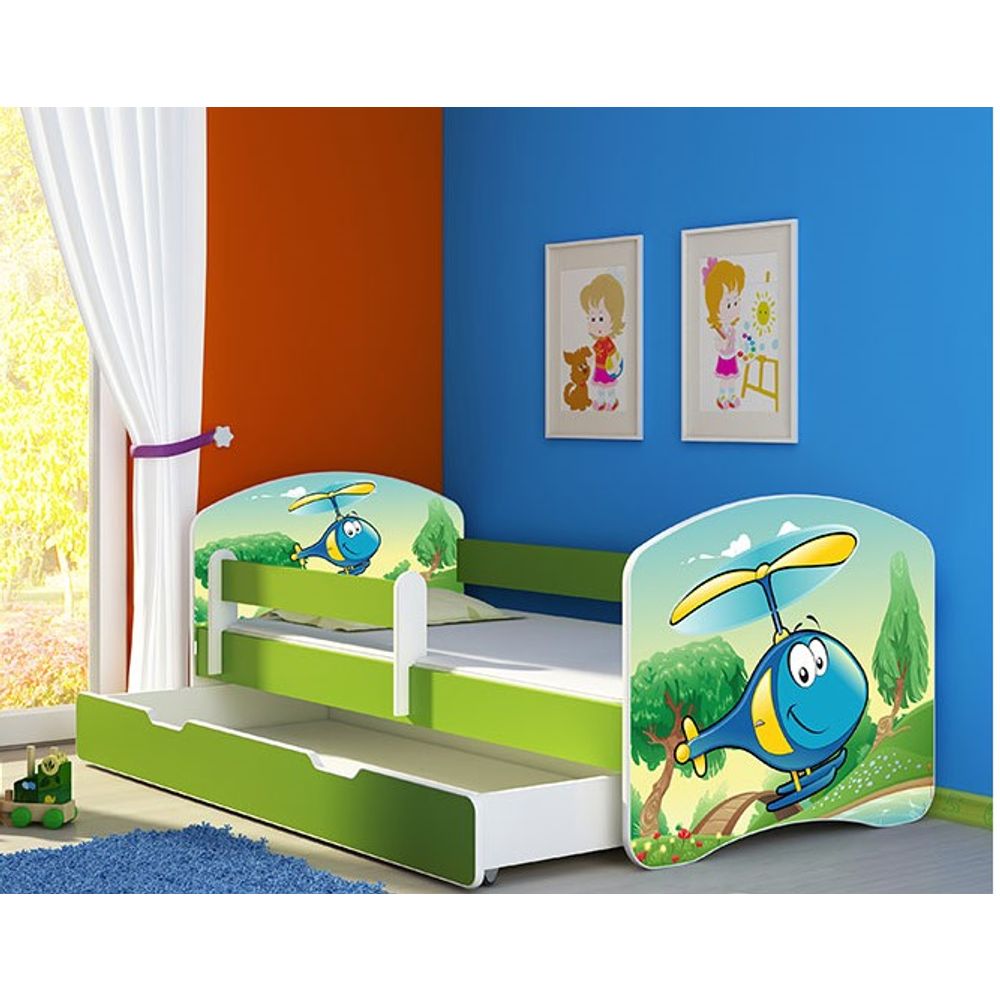 ACMA Dječiji krevet Acma II sa ladicom Green - 160x80cm - Dezen 35 slika 1