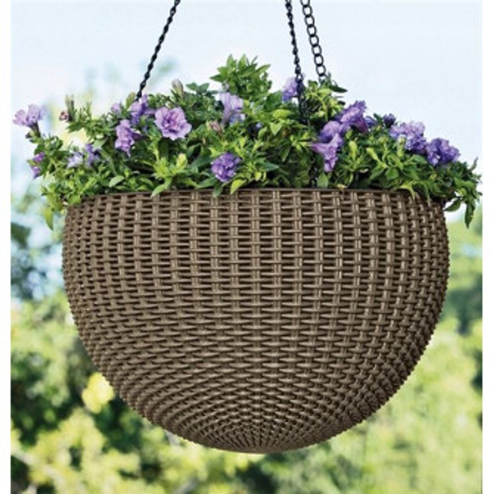 Keter saksija viseća 35x35x22 cm rattan - bež slika 2