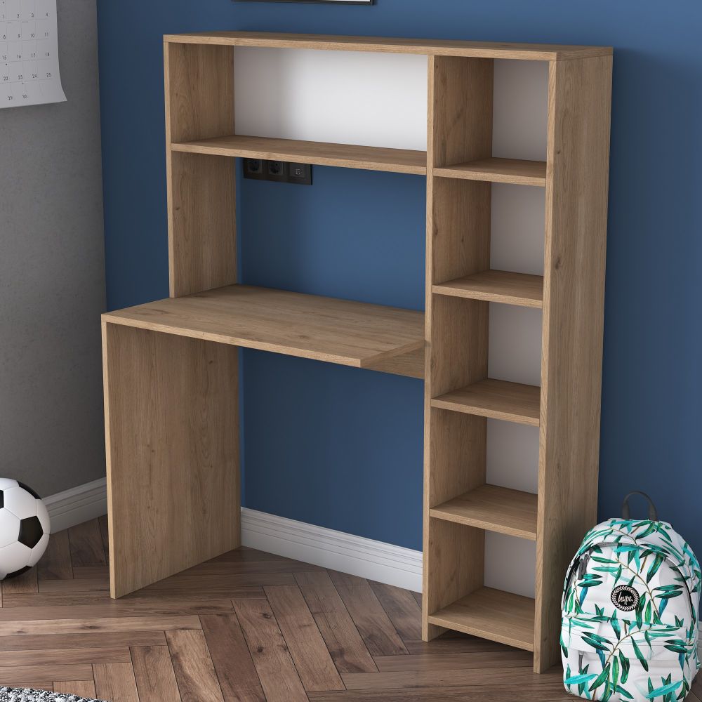 HA104 - 2025 Oak Study Desk - radni sto i polica slika 3