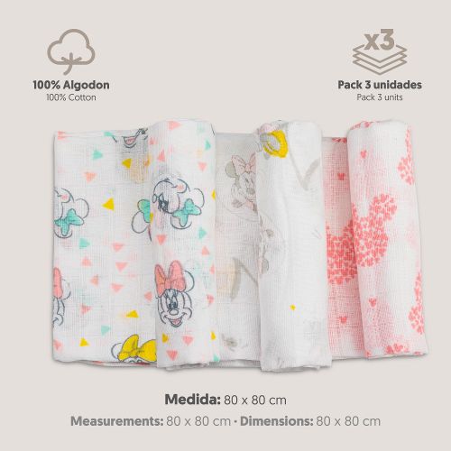 Muslin tetra pelene Minnie 80x80 cm - 3 kom slika 12