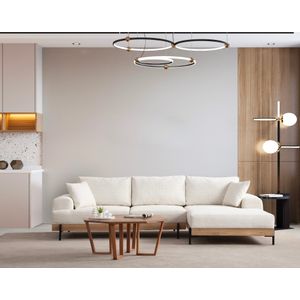Eti Oak Right - White White Corner Sofa