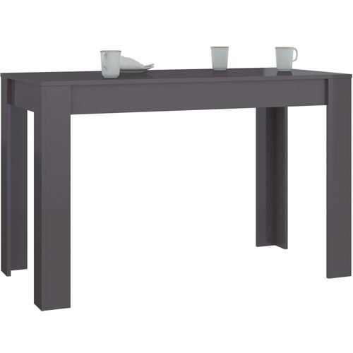 Blagovaonski stol visoki sjaj sivi 120 x 60 x 76 cm od iverice slika 48