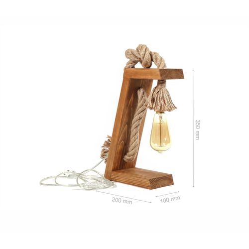 Opviq Stolna lampa SPOON, smeđe- zlatna, 100% drvo ručni rad, 20 x 35 x 10 cm, duljina kabla 200 cm, 1 x E27 40 W, KN13 slika 2