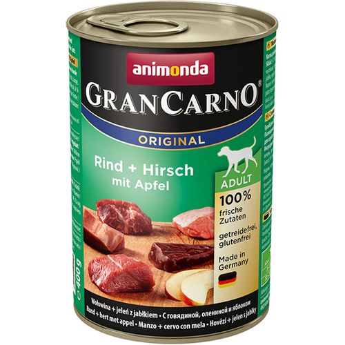 animonda GranCarno Adult govedina, divljač i jabuka, mokra hrana za odrasle pse 400g slika 1