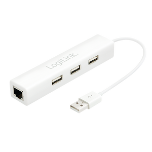 Logilink HUB USB 2.0, 3 port, 1 LAN, mrežni adapter