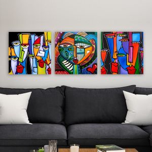 DRPRC6001 Multicolor Decorative Canvas Painting (3 Pieces)