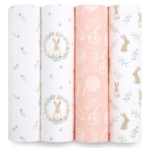 aden+anais® essentials komplet 4 pelene za povijanje 112x112 blushing bunnies