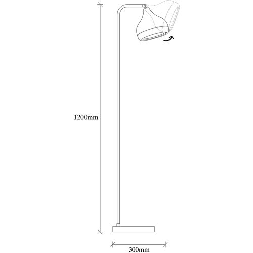 Opviq Podna lamnpa FLOOR, crno- bakrena, metal, 30 x 17 cm, visina 120 cm, promjer sjenila 17 cm, visina 16 cm, duljina kabla 200 cm, E27 40 W, Yıldo - 6906 slika 3