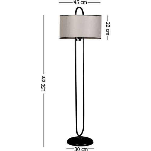Elips lambader siyah ayak hasır gri abajurlu Black
Grey Floor Lamp slika 4