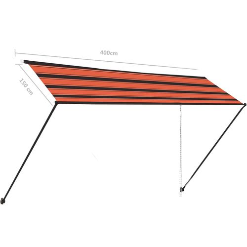 Tenda na uvlačenje s LED svjetlima 400x150 cm narančasto-smeđa slika 8