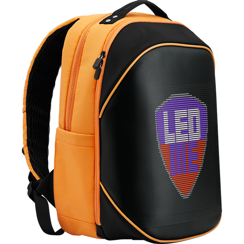 Prestigio LEDme MAX backpack, animated backpack with LED display, Nylon+TPU material, connection via bluetooth, Dimensions 42*31.5*20cm, LED display 64*64 pixels, orange color. slika 3