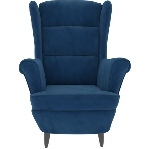 Fotelja od baršuna plava slika 10