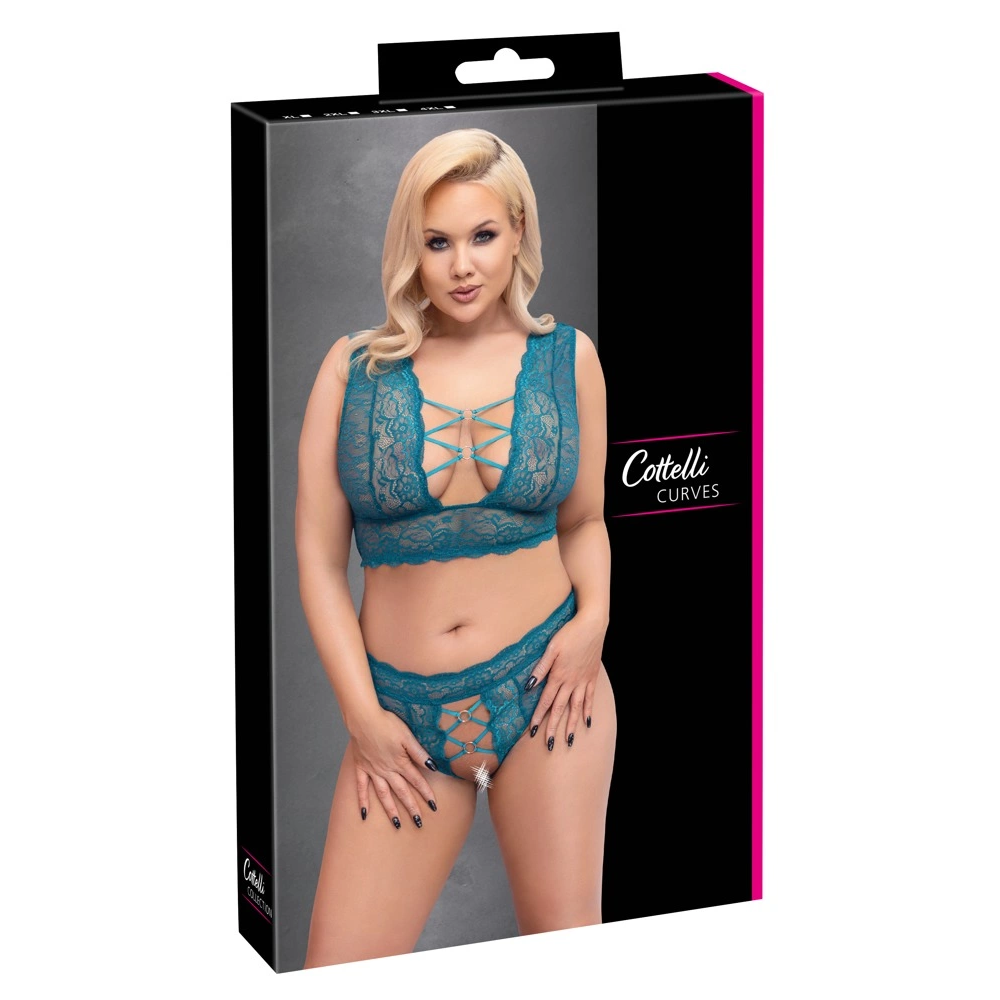 Cottelli CURVES Komplet grudnjaka teal 3XL slika 1