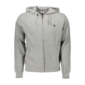 US POLO GRAY MEN'S SWEATSHIRT WITH ZIP