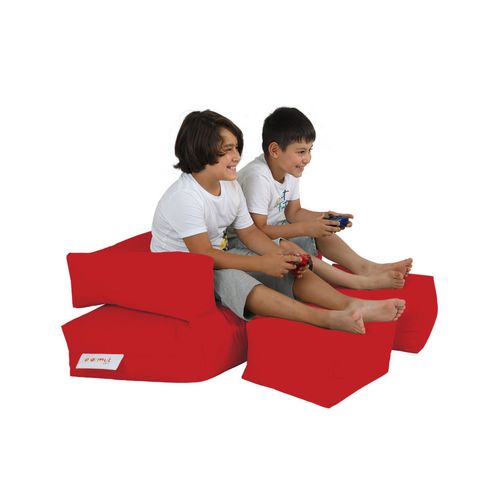 Atelier Del Sofa Vreća za sjedenje, Kids Double Seat Pouf - Red slika 4