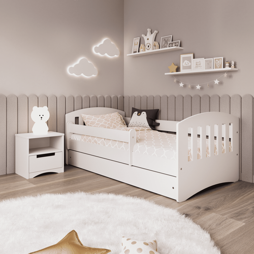 Drveni dječji krevet Classic s ladicom - bijeli - 160*80cm slika 1